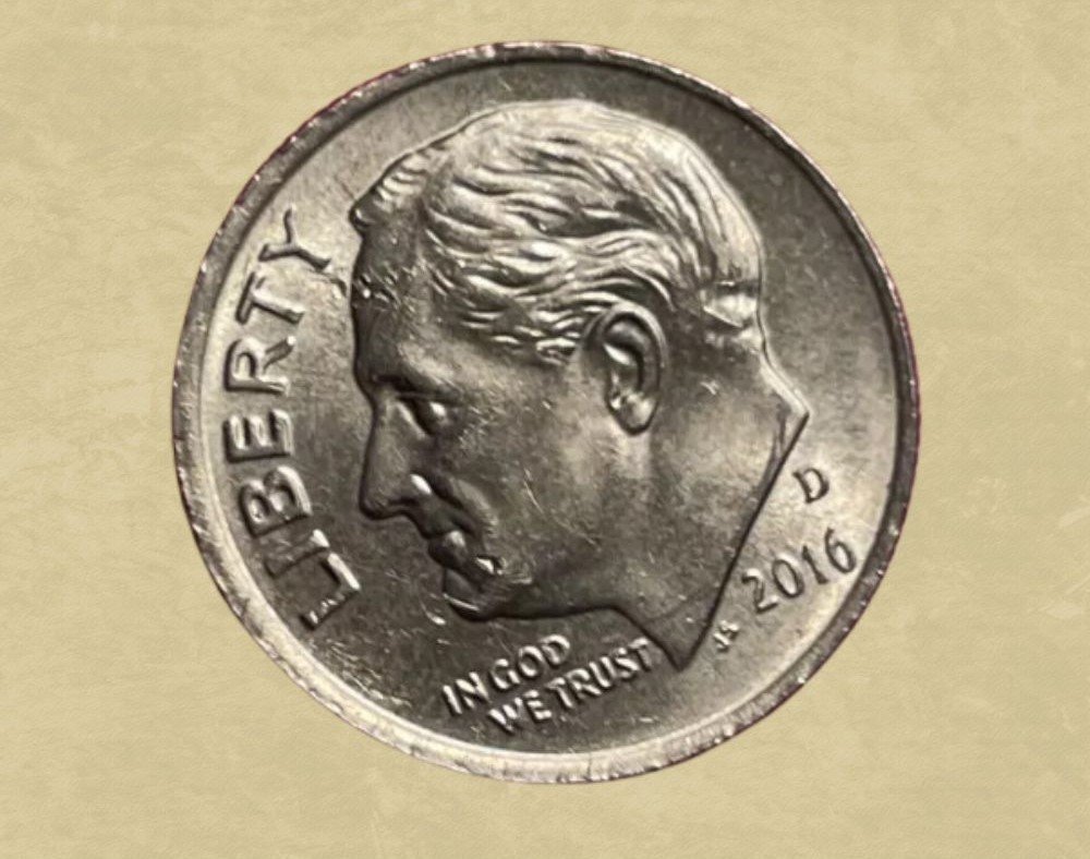 2006 dime collar clash error showing transferred reverse design near rim on obverse